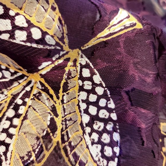 Vintage 90s California Dynasty L Purple Gold Floral Babydoll Nightgown Chemise‎ - Picture 4 of 8